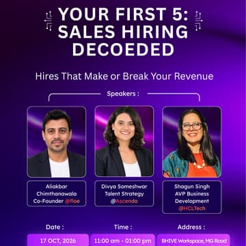 Cover Image for The First 5 Sales Hires: Should They Be Closers, SDRs, or Technical Experts? How to Build Your Initial GTM Team.