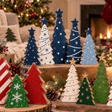 Cover Image for Holiday Wooden Tree Decorations