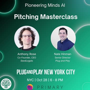 Cover Image for Plug and Play x PMAI: Pitching Masterclass III