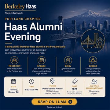Cover Image for Portland Chapter Haas Alumni Meetup