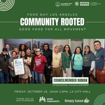 Cover Image for Food Day Resolution - Community Rooted: Good Food For All Movement
