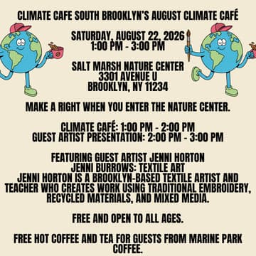 Cover Image for August Climate Cafe by Climate Cafe South Brooklyn