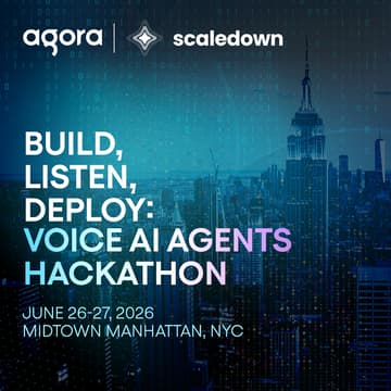 Cover Image for Build, Listen, Deploy: Voice AI Agents Hackathon | Agora x Scaledown AI