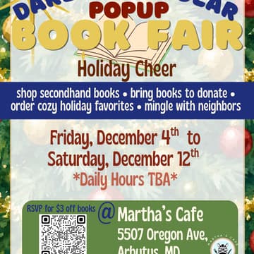 Cover Image for Holiday Cheer Book Fair & Market at Martha’s Cafe