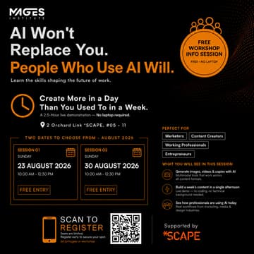 Cover Image for 🤖AI Won't Replace You. People Who Use AI Will. 🚀Free In-person Workshop