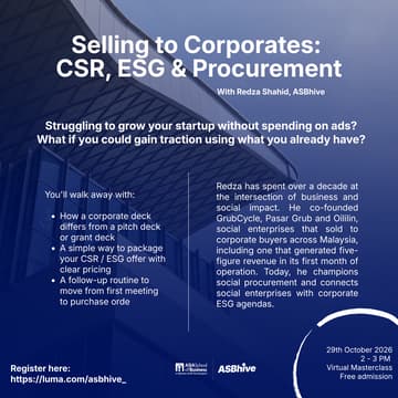 Cover Image for Selling to Corporates: CSR, ESG & Procurement
