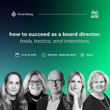 Cover Image for How to succeed as a board director: tools, tactics, and intentions [webinar 3]