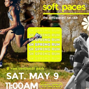Cover Image for SOFT PACES – soft(spaces) run club: 5k spring run 🌷