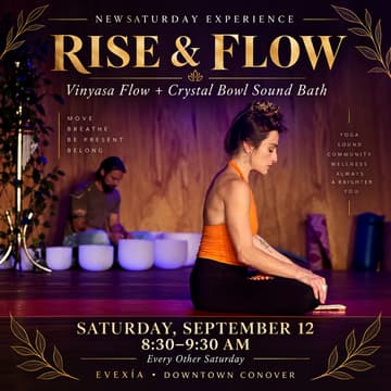 Cover Image for Rise & Flow: Vinyasa + Crystal Bowl Sound Bath