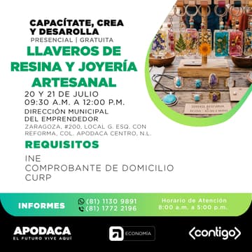 Cover Image for CURSO DE LLAVEROS DE RESINA Y JOYERÍA ARTESANAL (PRESENCIAL)