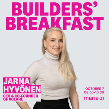 Cover Image for Builders' Breakfast with Jarna Hyvönen: How to Sell Deep Tech Before It Exists, Lessons from Volare