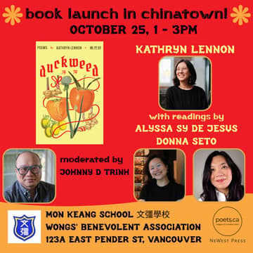 Cover Image for Duckweed 浮萍 ** Chinatown Book Launch ** with Kathryn Lennon, Donna Seto & Alyssa Sy de Jesus