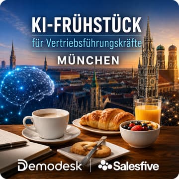 Cover Image for KI im Vertrieb – Leadership Breakfast München #4: Kein Bock mehr auf CRM-Pflege & Wie KI das endlich löst - by Demodesk & Salesfive