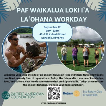 Cover Image for Waikalua Loko I'a La'Ohana Workday