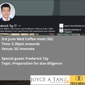 Cover Image for Topic "Preparation for due diligence" - Health/Bio Coffee Club Singapore Collab with Joyce A Tan & Partners