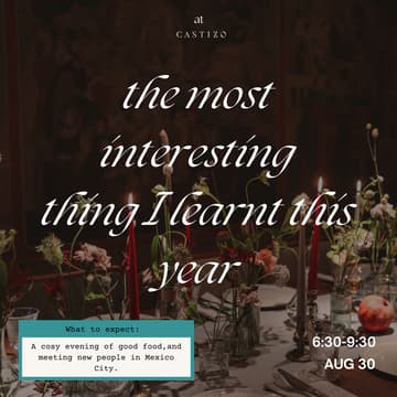 Cover Image for The most interesting thing I learned this year 🍽️ A private dinner experience