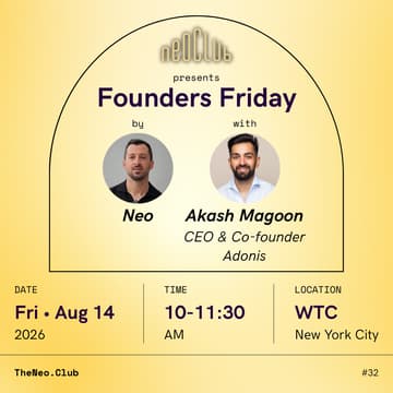 Cover Image for Founders Friday by Neo with Akash Magoon
