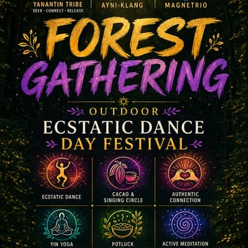 Cover Image for ECSTATIC DANCE PARTY ZÜRICH · SOUND HEALING · WHITE STAG · TRIBAL · WORLD MUSIC · BAREFOOT · MOVEMENT MEDICINE · DANCE MEDITATION · LIVE DJ