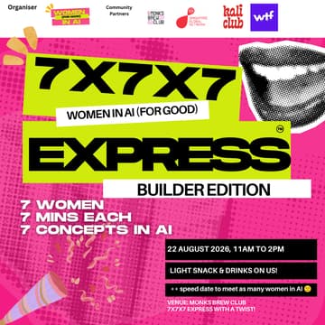 Cover Image for 7x7x7 Express: Builder Edition! [7 women, 7 case studies, 7 mins each]