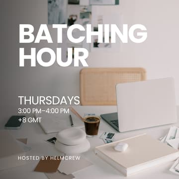 Cover Image for Batching Hour: A free weekly co-working session for founders