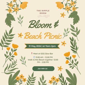 Cover Image for 🌸 LADIES BLOOM & BEACH PICNIC 🌸