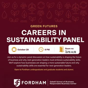 Cover Image for Careers in Sustainability Panel and Networking Reception
