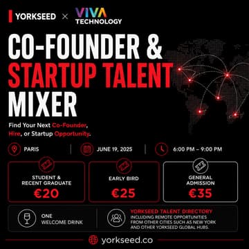 Cover Image for Co-Founder & Startup Talent Mixer - Yorkseed Passport Series