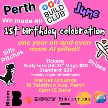 Cover Image for Build Club Perth - June- 1st year birthday celebration