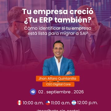Cover Image for De ERP básico a empresa integrada | ¿Tu empresa está lista para SAP?