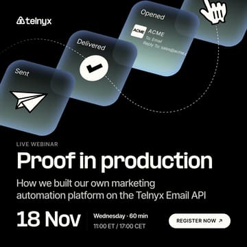 Cover Image for Webinar: How we built our marketing automation platform on the Telnyx Email API