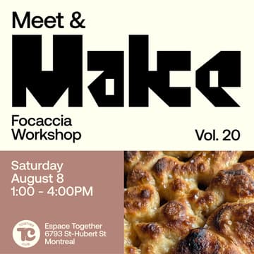 Cover Image for Meet & Make #20 – Focaccia 🍞