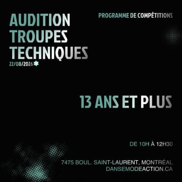 Cover Image for Audition Troupes Techniques (Contemporain, Jazz, Lyrique) 13 ans et plus