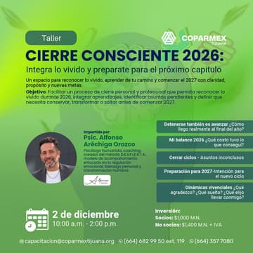Cover Image for Taller- Cierre Consciente 2026: Integra lo vivido y preparate para el próximo capitulo