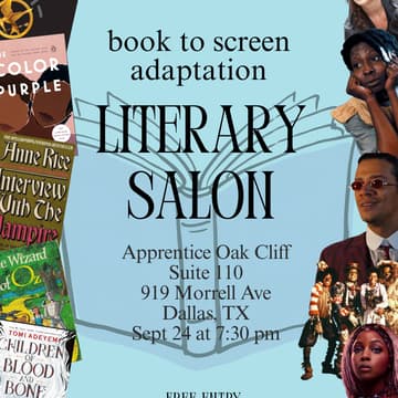 Cover Image for Literary Salon: Book To Screen Adaptations