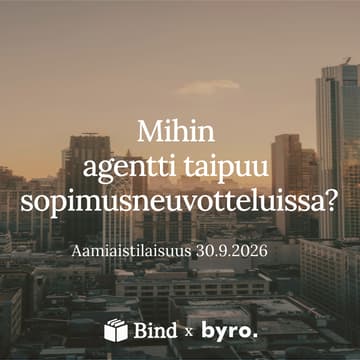 Cover Image for Aamiaistilaisuus in-house-juristeille: AI-agentti sopimusneuvotteluissa (30.9.)