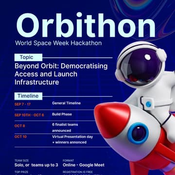 Cover Image for Orbithon : World Space Week Hackathon