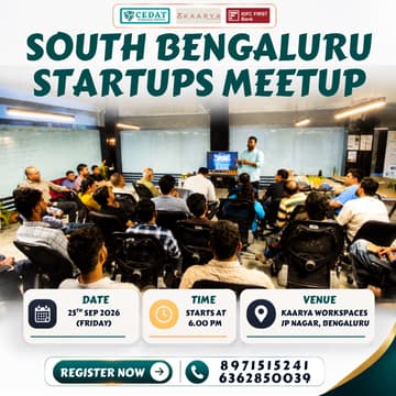 Cover Image for South Bengaluru Startups Meetup by CEDAT