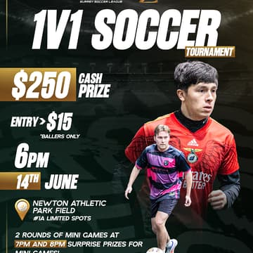 Cover Image for HIGH LEVEL CASH PRIZE 1v1 SOCCER TOURNAMENT+ MORE