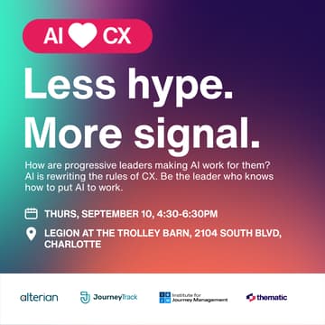 Cover Image for AI ❤️ CX: Less hype. More signal.