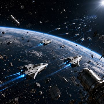 Cover Image for Frontiers: Navigating Spacecraft Swarms Through Hazard-Filled Orbits