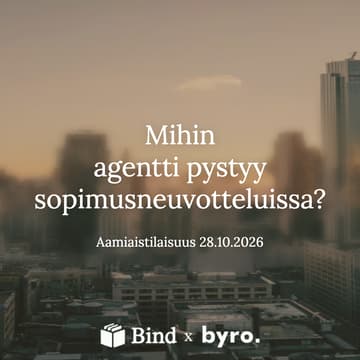 Cover Image for Aamiaistilaisuus in-house-juristeille: AI-agentti sopimusneuvotteluissa (28.10.)