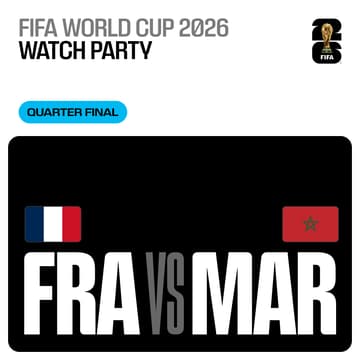 Cover Image for Quaterfinals Watch Party - France vs Morocco