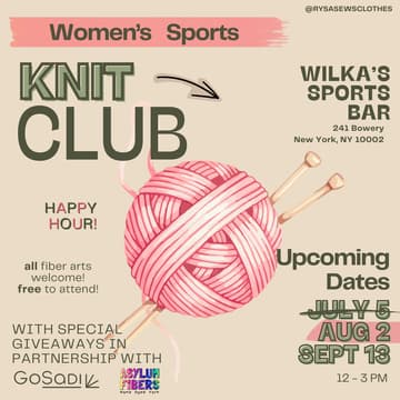 Cover Image for Women's Sports Knit (and fiber craft) Club!