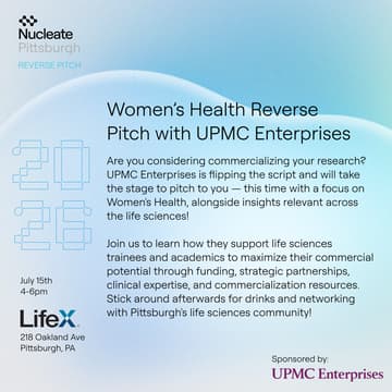 Cover Image for Nucleate Pittsburgh x UPMC Enterprises | Women's Health Reverse Pitch