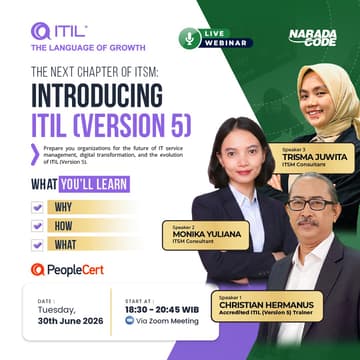 Cover Image for Online Webinar - The Next Chapter of ITSM: Introducing ITIL (Version 5)