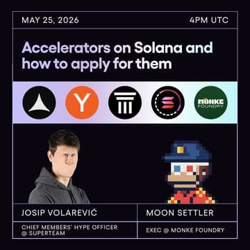 Cover Image for Accelerators on Solana and how to apply for them w/ Josip Volarević