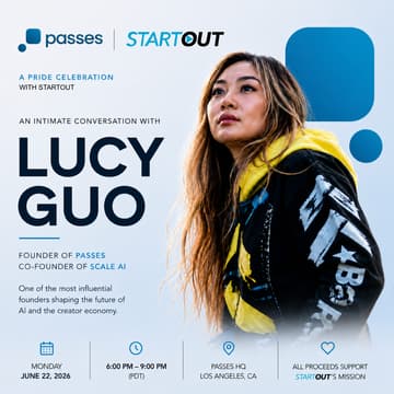 Cover Image for A StartOut Conversation: Jason Scott Interviews Lucy Guo of Scale AI and Passes