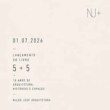 Imagem de capa de Lançamento do livro de Nildo José Arquitetura 5 + 5