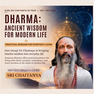 Cover Image for Dharma: Ancient Wisdom for Modern Life with Guru Sri Chaitanya | Topanga Canyon