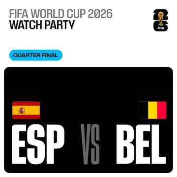 Cover Image for Quaterfinals Watch Party - Spain vs Belgium